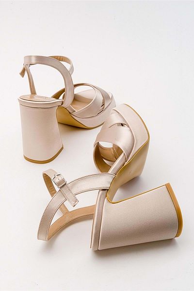 ERDAL KOÇYİĞİT AYAKKABI Ek Merve 9525 Women's Thick Platform Heeled Shoes