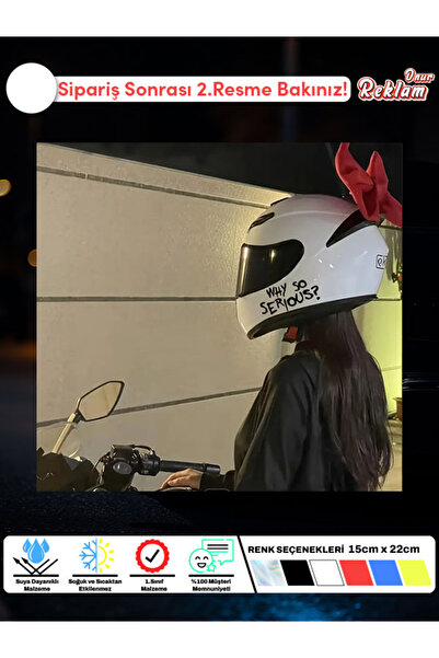 Onur Reklam Why So Serious? Yazılı Kask Stickerı – Suya Dayanıklı Joker Temal...