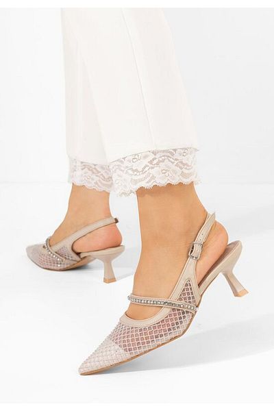 B T Shoes Pantofi slingback Brilyansa bej