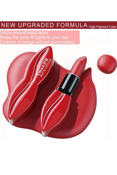 cmaadu Lipstick Matte Velvet Long Lasting Waterproof Unique Weightless Lip Makeup for Women 1 Pcs