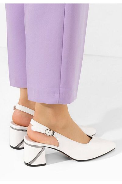 B T Shoes Pantofi slingback Kyanna albi