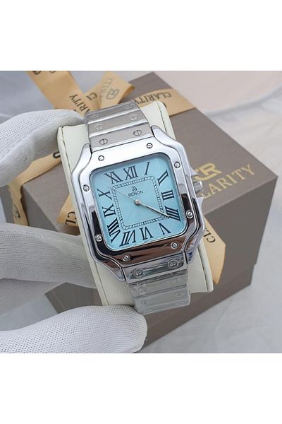 Clarity Men's Steel Watch, Silver Cartier Design