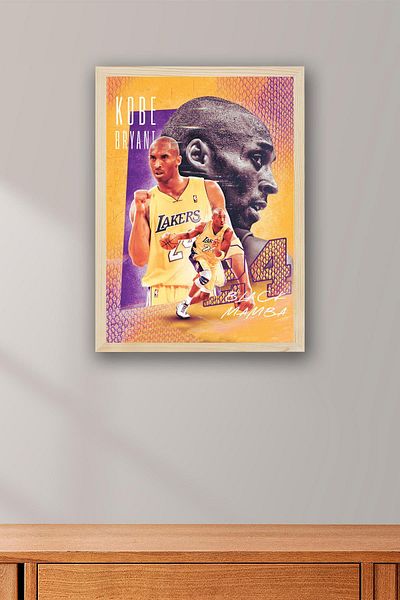Saturn Pictură înrămate Kobe Bryant - Pictură poster NBA de baschet