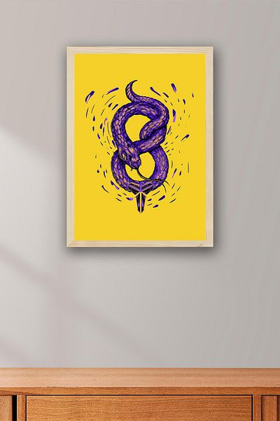 Saturn Kobe Bryant 8 Balck Mamba Pictură înrămate - Pictură poster NBA de baschet
