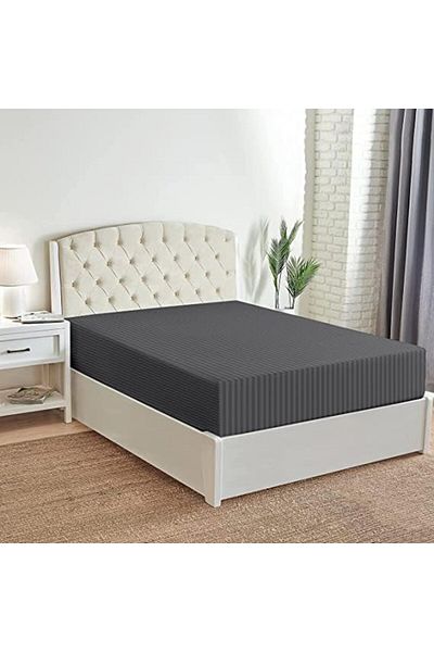 Comfy 3Pcs King Size Fitted 300tc Cotton Bedsheet set - Grey