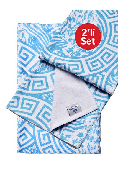 AİRYCOT Beach Towel Turquoise Set of 2