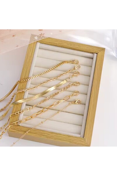 REDz Accessories Set brățări lanț, auriu, model variat, aspect stratificat