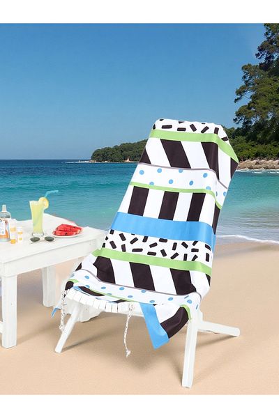 AİRYCOT Beach Towel Geo Zig-Zag Set of 2