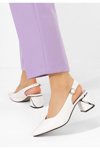 B T Shoes Pantofi slingback Kyanna albi