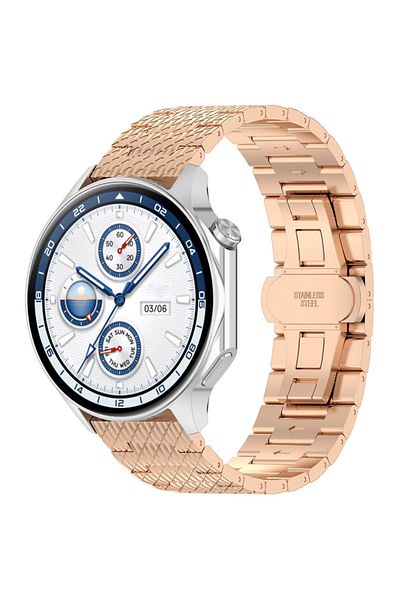 SKYDDAR INNOVATION Stainless Steel Strap for Huawei Watch GT 2 /2 Pro/3 Pro /Ultimate, Xiaomi Watch S1, W052 - Pink