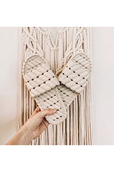 ARGALI Terlik Kadın Tuvalet, Banyo Yazlık Plaj - Ev - Sokak Terliği BEJ Renk-dar Kalıptır