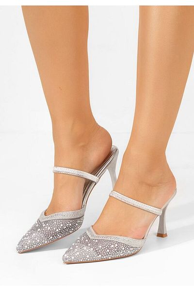 B T Shoes Pantofi cu toc subtire Rosalya argintii