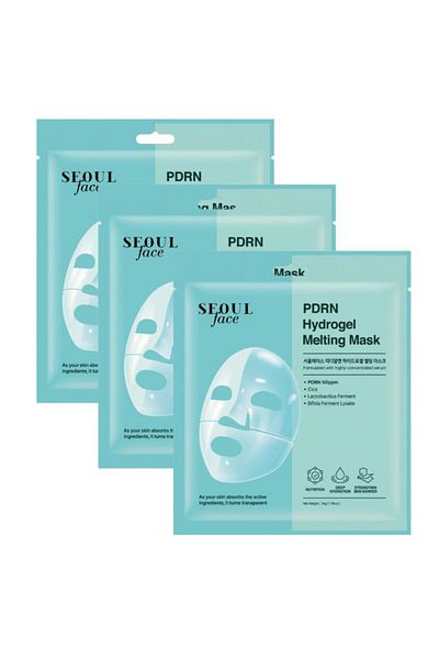 Dermal Seoul Face Pdrn Hydrogel Melting Mask Moisturizing Skin Repair Transparent Gel Mask 34 Gr 3 Pieces