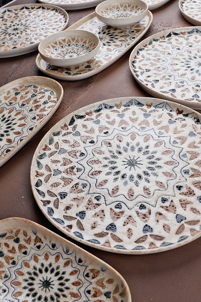 Manaferra Antique Pattern 29 Piece Porcelain Breakfast Set Breakfast Set & Set for 6 People
