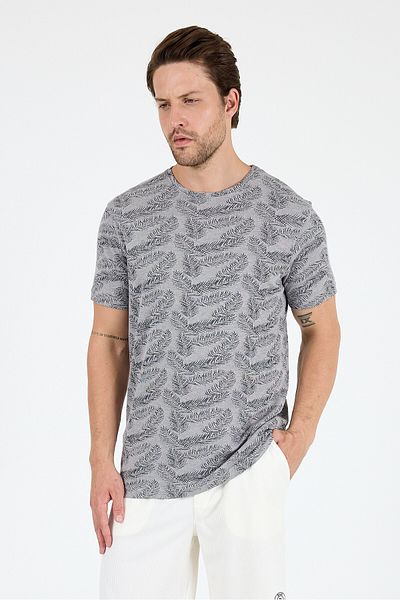 Rodi Men's Crew Neck Patterned T-Shirt – 100% Cotton – Comfortable and Stylish Casual Short Sleeve T-Shirt 0115