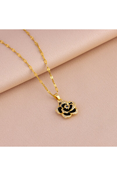 Choice1 6108 necklace New Light Luxury Black Rose Pendant Necklaces Earrings ...