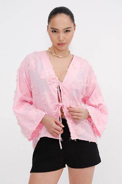 Addax Tasseled Front Tie Cardigan H7012-Z8