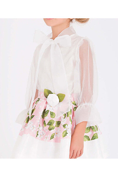 GOOSE Kız Çocuk Organza Fiyonklu Bluz