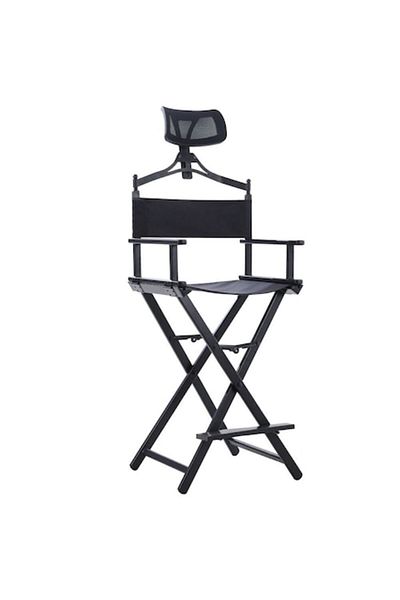 ideal STORE Folding Makeup Chair with Headrest Beauty Lux Idealstore, Solid Construction, Aluminum Material, Oxf