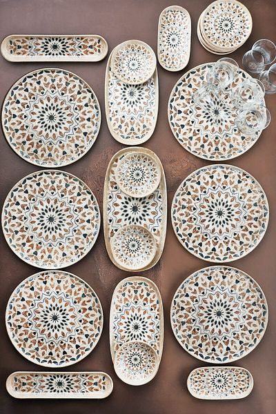 Manaferra Antique Pattern 29 Piece Porcelain Breakfast Set Breakfast Set & Set for 6 People