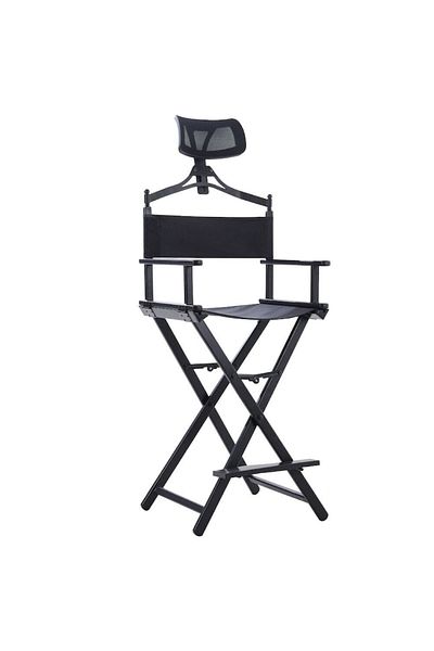 ideal STORE Folding Makeup Chair with Headrest Beauty Lux Idealstore, Solid Construction, Aluminum Material, Oxf