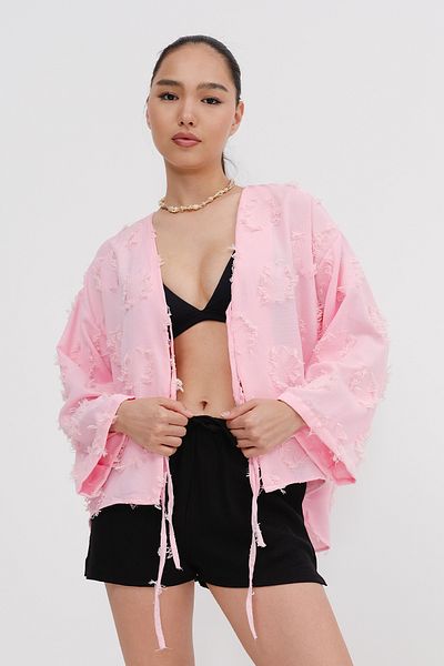 Addax Tasseled Front Tie Cardigan H7012-Z8