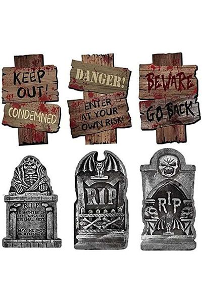ALINILA Set of 6 ALINILA Halloween decorations, plastic/metal, multicolor