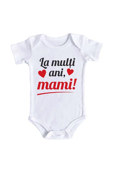 OEM Body bebe, La multi ani mami, 12-18 luni, maneca scurta, bonisa creativ, alb, 100% bumbac