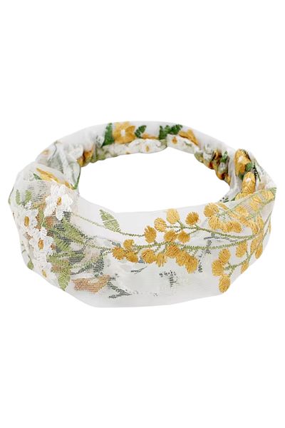 HAANY Bandana Tulle Flower Pattern Hair Band
