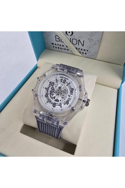 benon Men's Watch with Hublot Rubber Transparent Design
