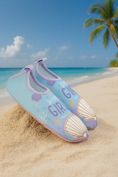 minibonito Girl Boy Printed Non-Slip Sole Pool Sea Shoes