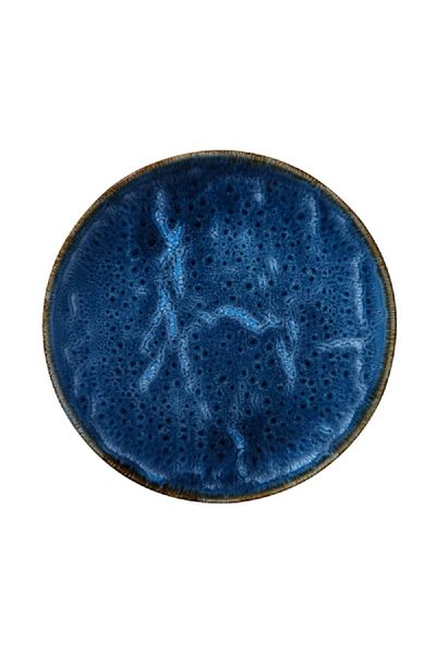 Kütahya Ocean Dishwasher Safe Round Porcelain Flat Dinner Plate Dark Blue 21cm