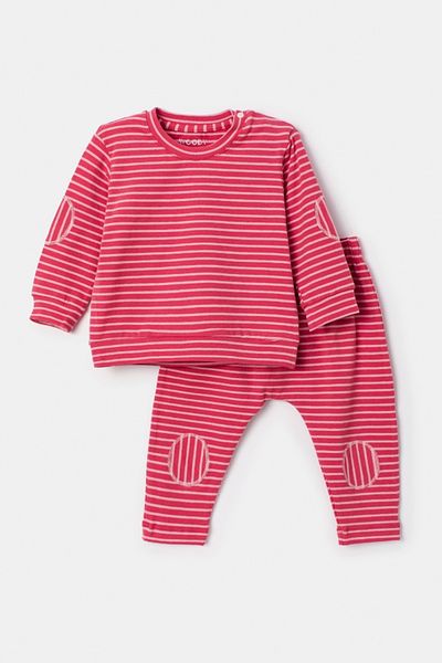 Woody Cotton Baby Pajamas-Bbe - 923-Mammoth Themed Striped Gray