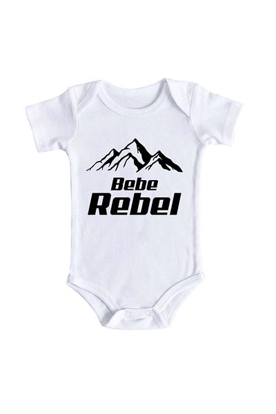 OEM Body bebe, bebe rebel, 12-18 luni, maneca scurta, bonisa creativ, alb, 100% bumbac