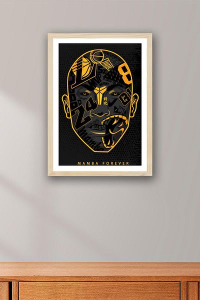 Saturn Pictură înrămată Kobe Bryant - Pictură poster NBA Mamba Forever