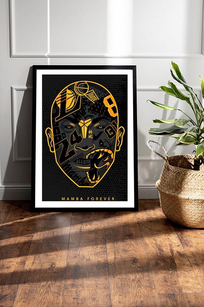 Saturn Pictură înrămată Kobe Bryant - Pictură poster NBA Mamba Forever