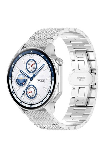 SKYDDAR INNOVATION Stainless Steel Strap for Huawei Watch GT 2 /2 Pro/3 Pro /Ultimate, Xiaomi Watch S1, W052 - Silver