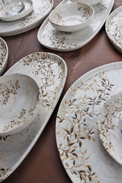 Manaferra Marron 29 Piece Porcelain Breakfast Set Breakfast Set & Set for 6 People