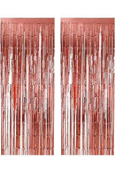OEM Set of 2 foil curtains, red, 200 x 100 cm