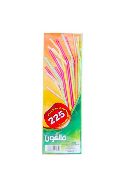 Falcon Plastic Straws 225 Pcs – 8mm X 21cm | Durable, Food-grade Disposable Straws