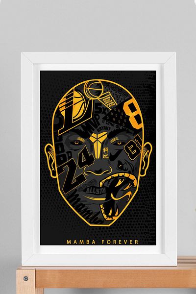 Saturn Pictură înrămată Kobe Bryant - Pictură poster NBA Mamba Forever