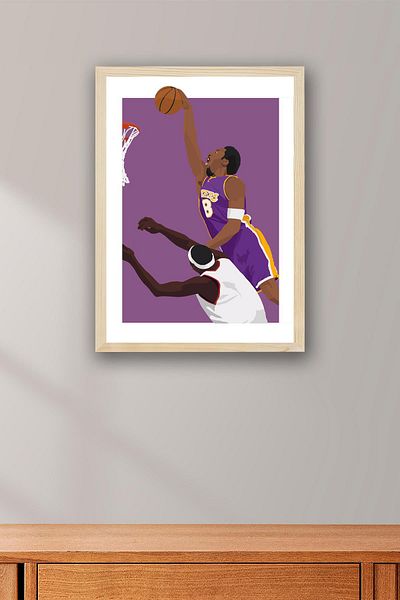 Saturn Pictură înrămată Kobe Bryant - Pictură poster NBA de baschet