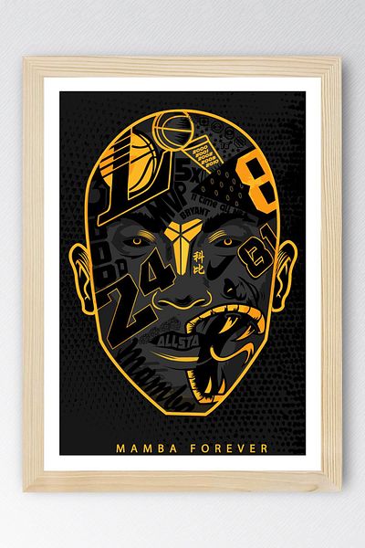 Saturn Pictură înrămată Kobe Bryant - Pictură poster NBA Mamba Forever