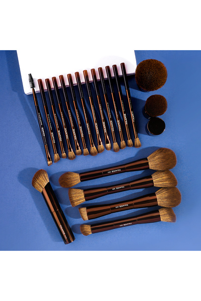 Choice1 مجموعة فرش مكياج احترافية من ديب كوفي مانج، مكونة من 20 قطعة، ذات طرفين، كريم أساس، خافي عيوب، أحمر خدود، ظلال عيون