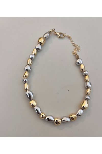 NAİFTAKIAKSESUAR Women's 2 Color Pebble Model Anklet