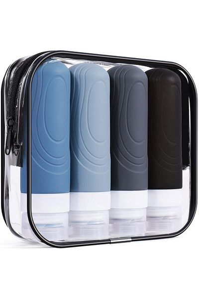 Choice 4PCS D Travel Bottles for Toiletries, Approved 3oz Travel Size Containers BPA Free Leak Proof Refill