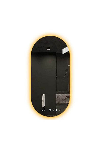 OPTIM DEKO Oglindă de baie premium cu iluminare tactilă LED și sistem de dezaburire, ceas și temperatură - 60x80