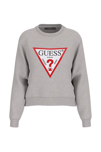 Guess Crew Neck Gray Women's Sweatshirt W2Yq16Kba10Lmgy