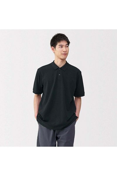 Muji قميص بولو بيكيه مغسول بأكمام قصيرة