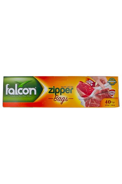 Falcon Zipper Bags 27cm X 30cm (40PCS) – Reusable, Leakproof & Bpa-free Storage